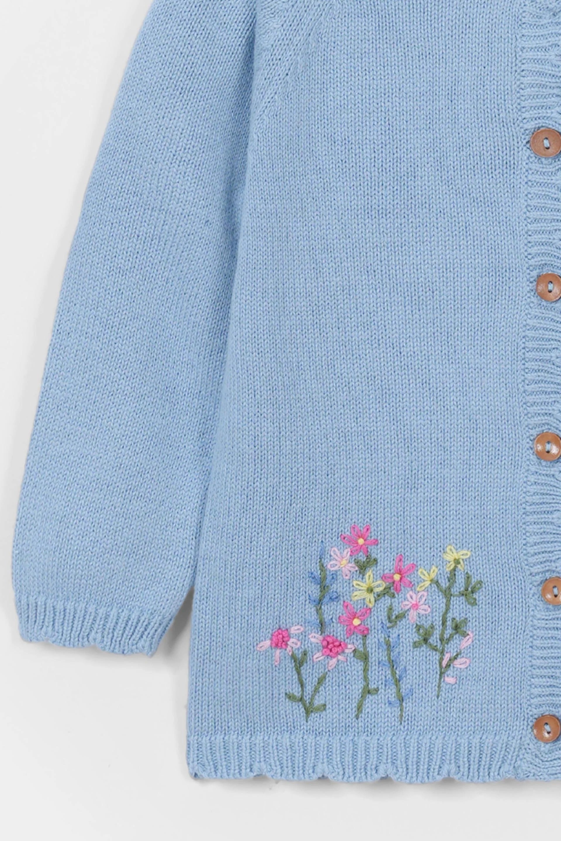 Infant Girls Cardigan Sweater With Hand Embroidery
