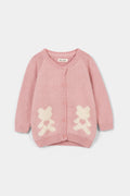 Infant Girls Cabled Sweater With Hand Embroidery