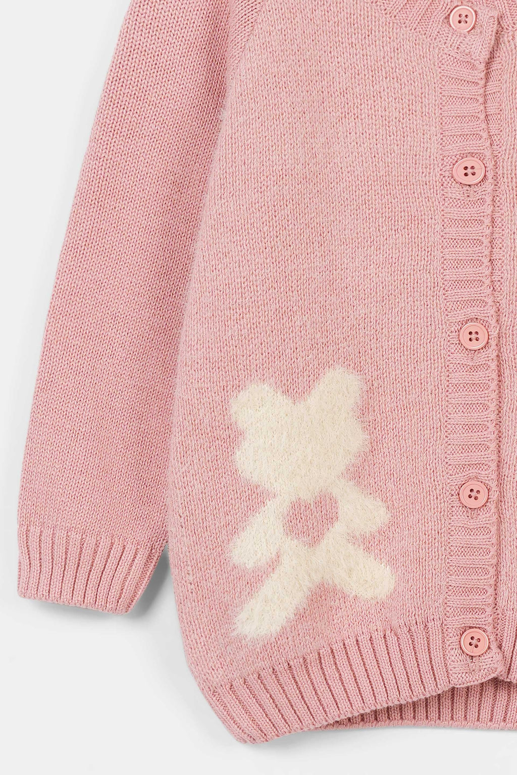 Infant Girls Cabled Sweater With Hand Embroidery